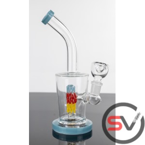 THREE COLOR WAX MELT GLASS WATER PIPE 6inch